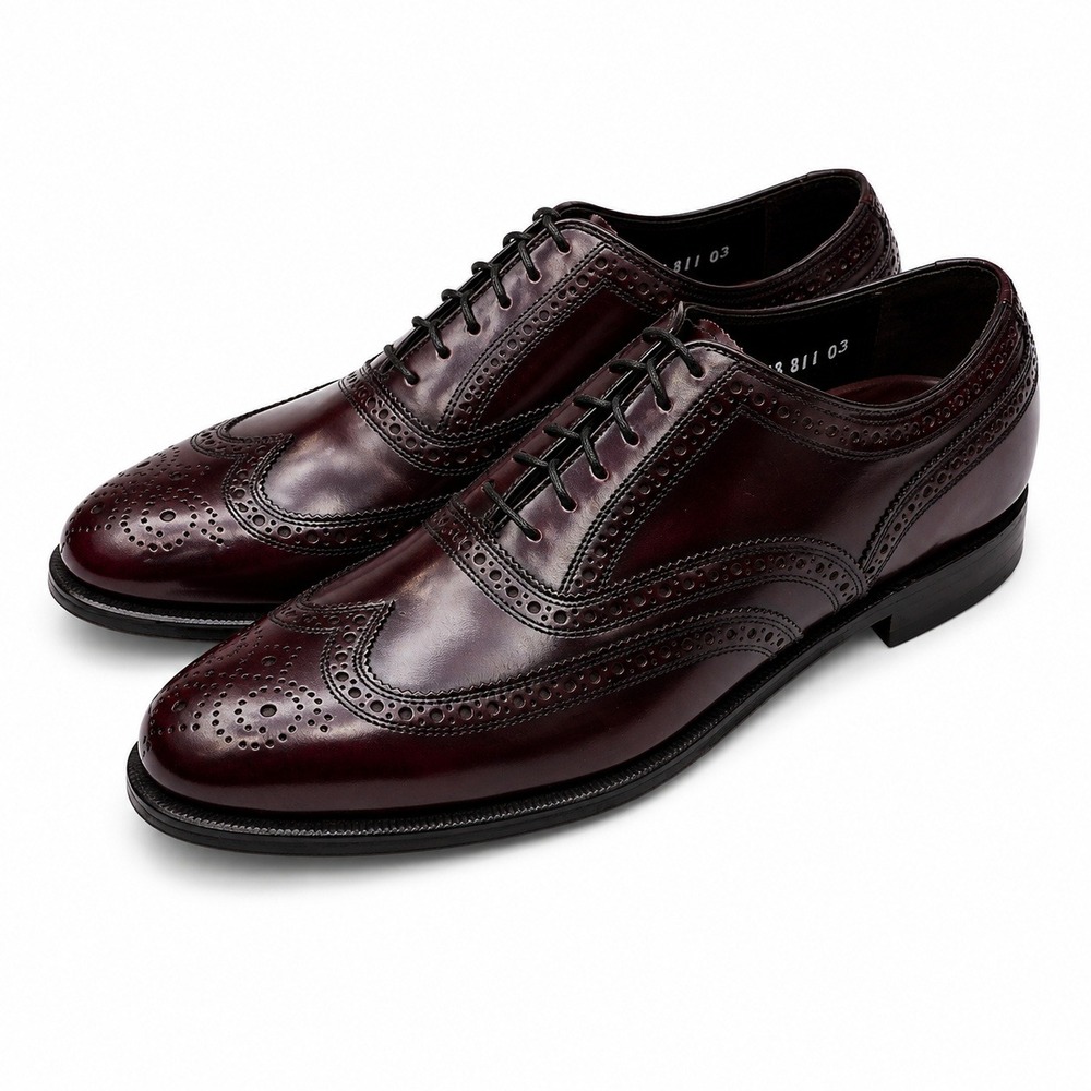Florsheim Mens Burgundy Leather Wingtip Oxford Dress Shoes 9 D 30300